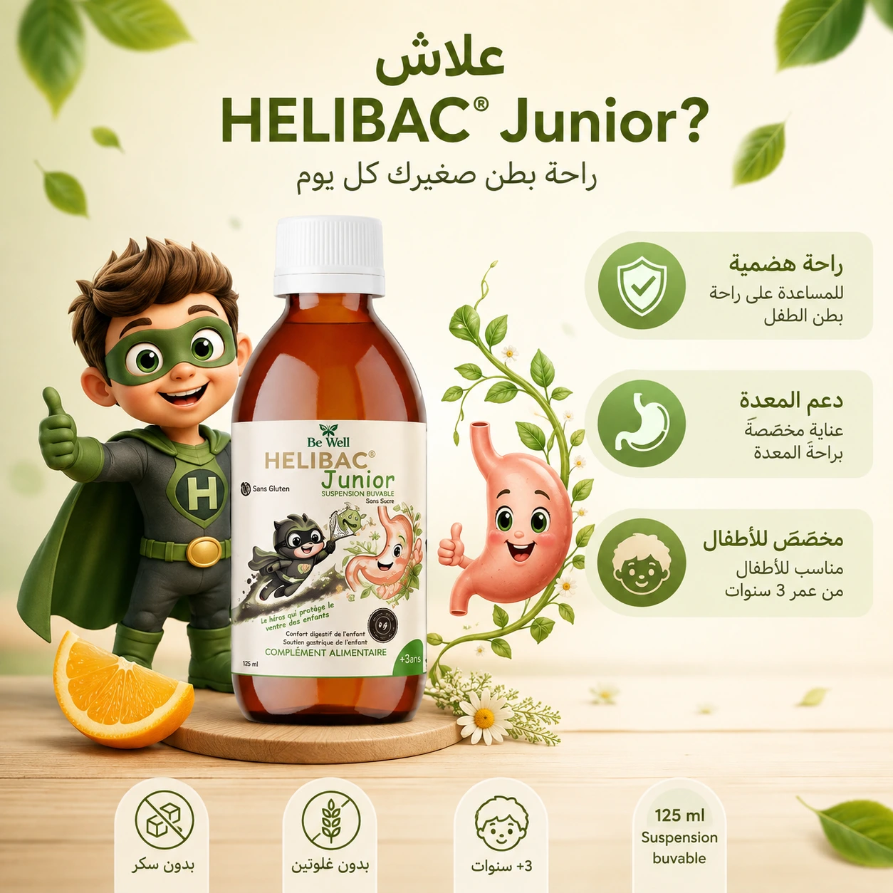 علاش HELIBAC Junior - راحة هضمية للأطفال